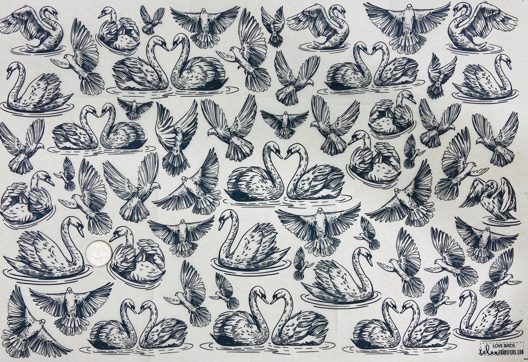 Love Birds  - Underglaze Transfer Sheet