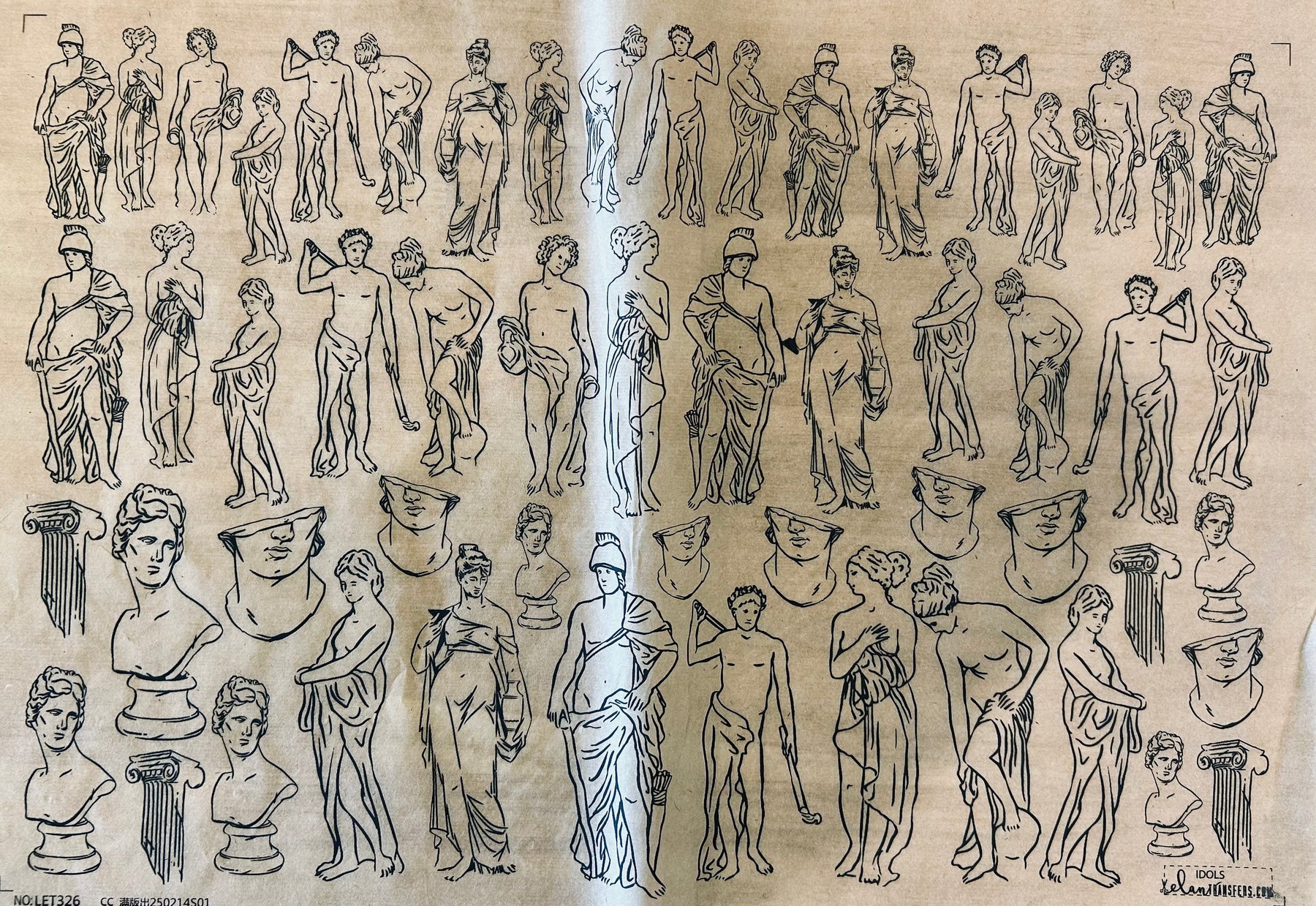 Idols - Underglaze Transfer Sheet - You Choose Color