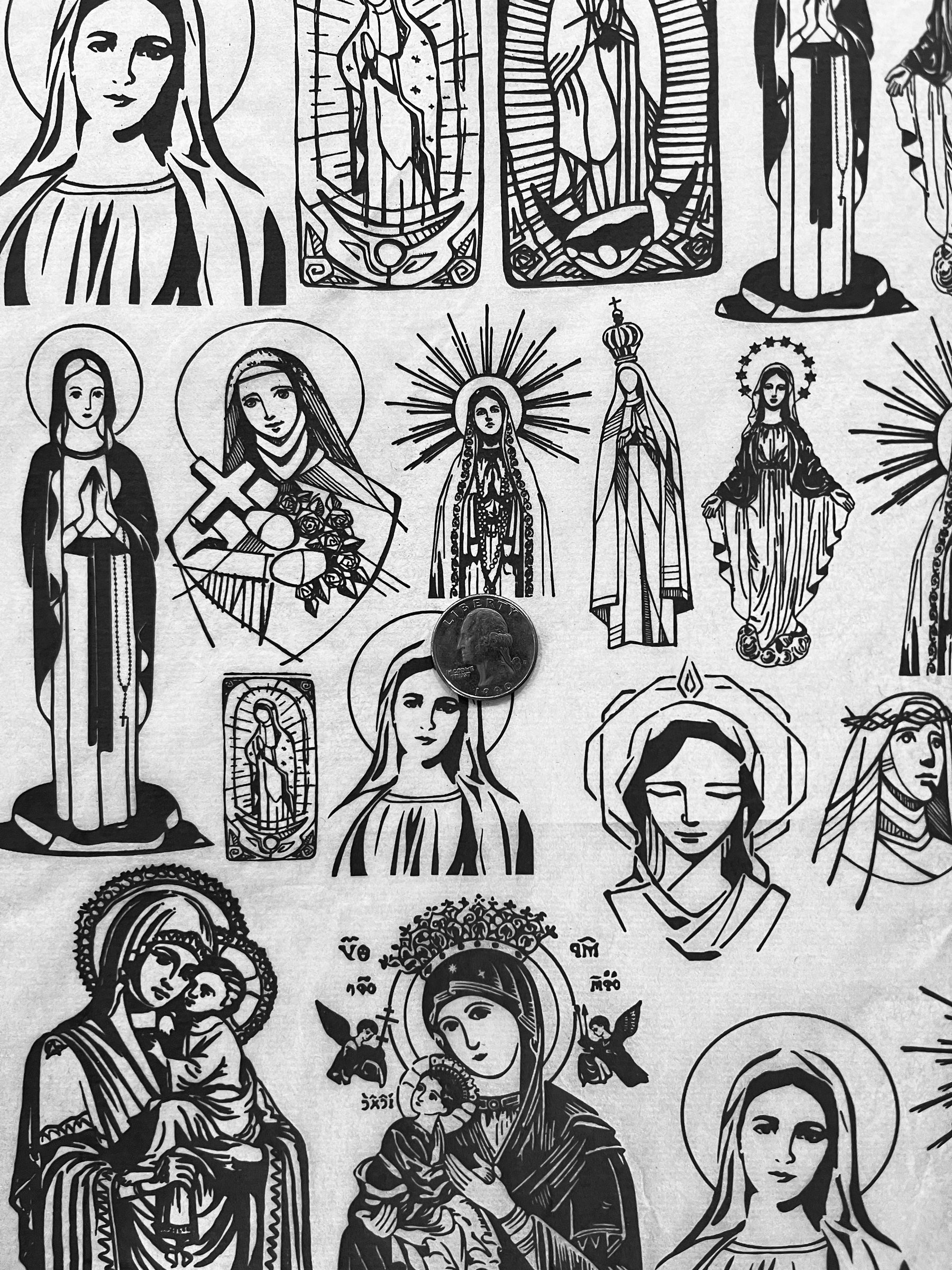 Virgin Mary - Underglaze Transfer Sheet