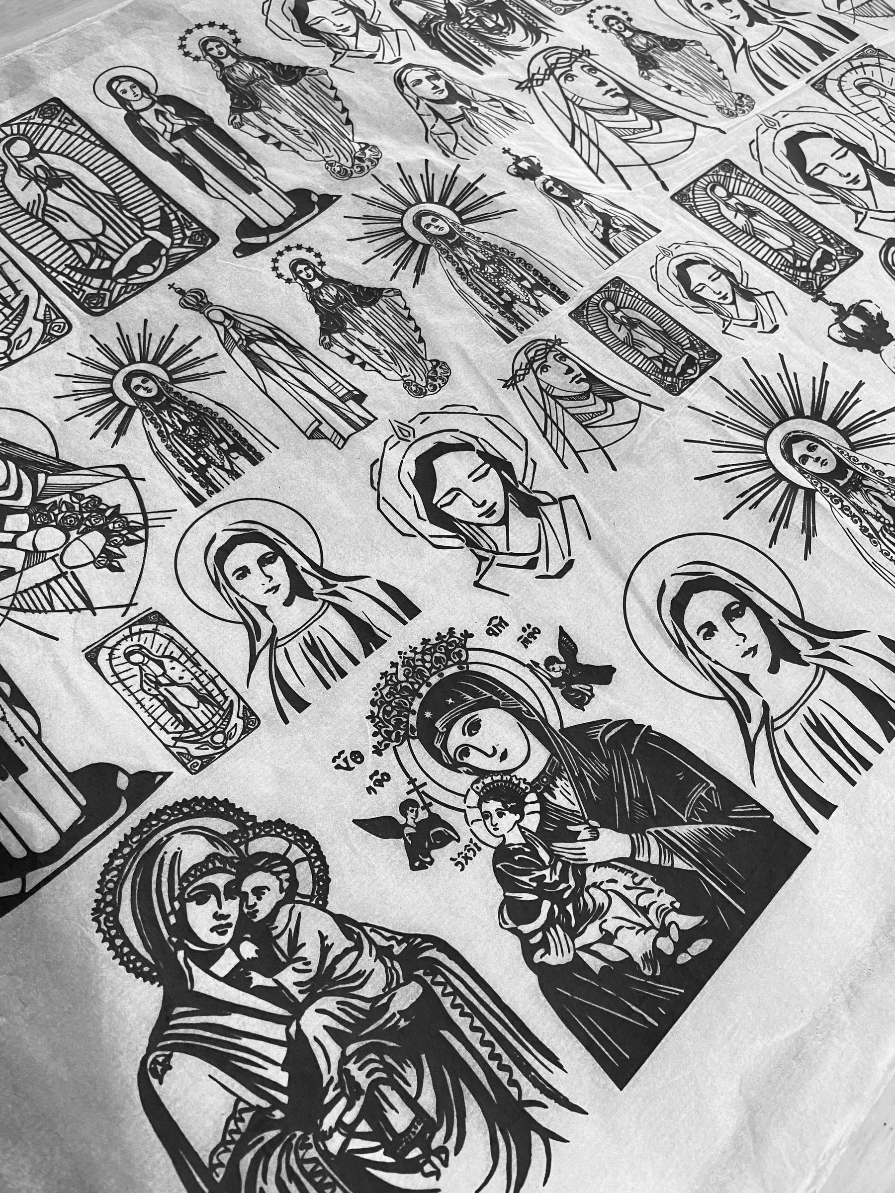 Virgin Mary - Underglaze Transfer Sheet