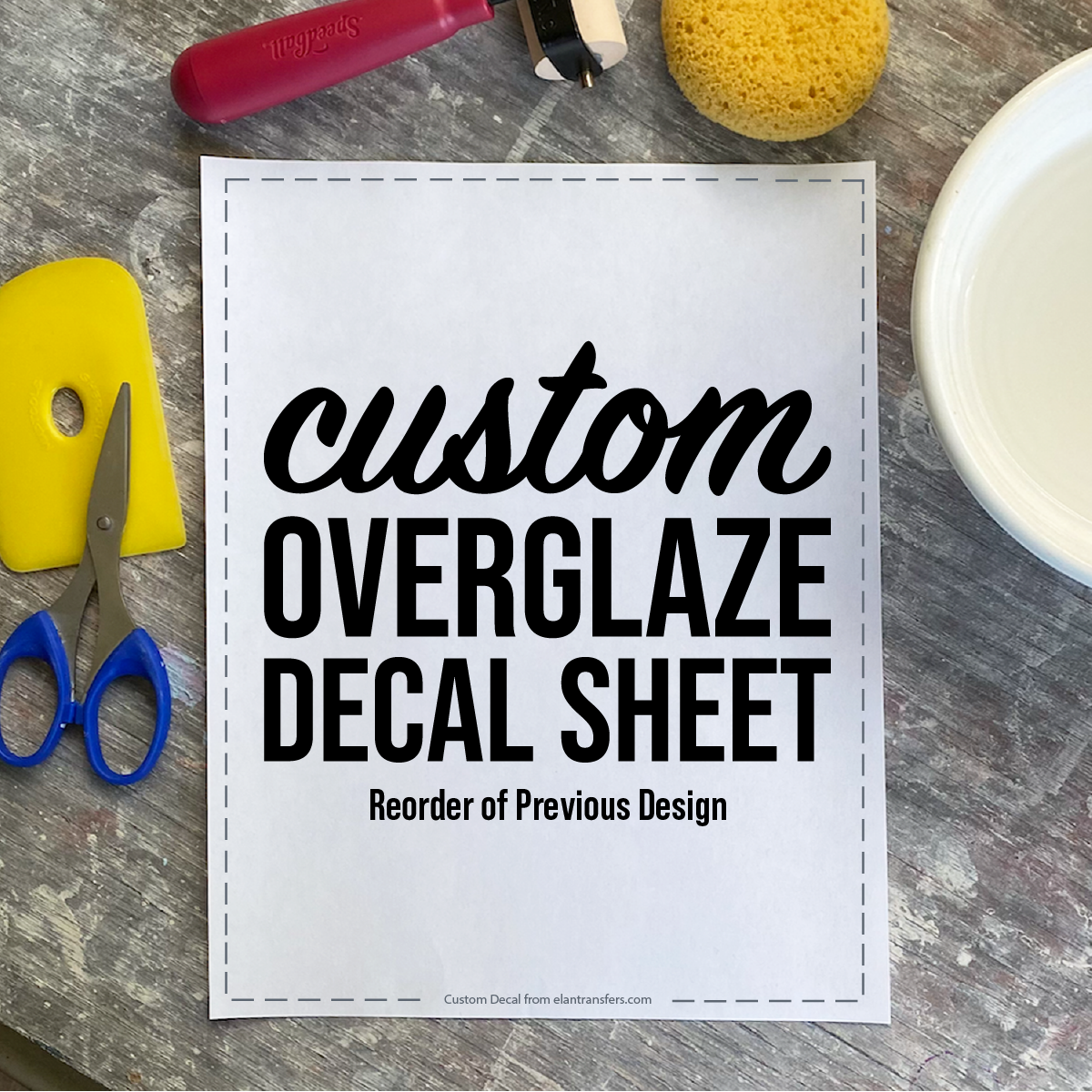 Custom Overglaze Decal Sheet - Reorder of Previous Design