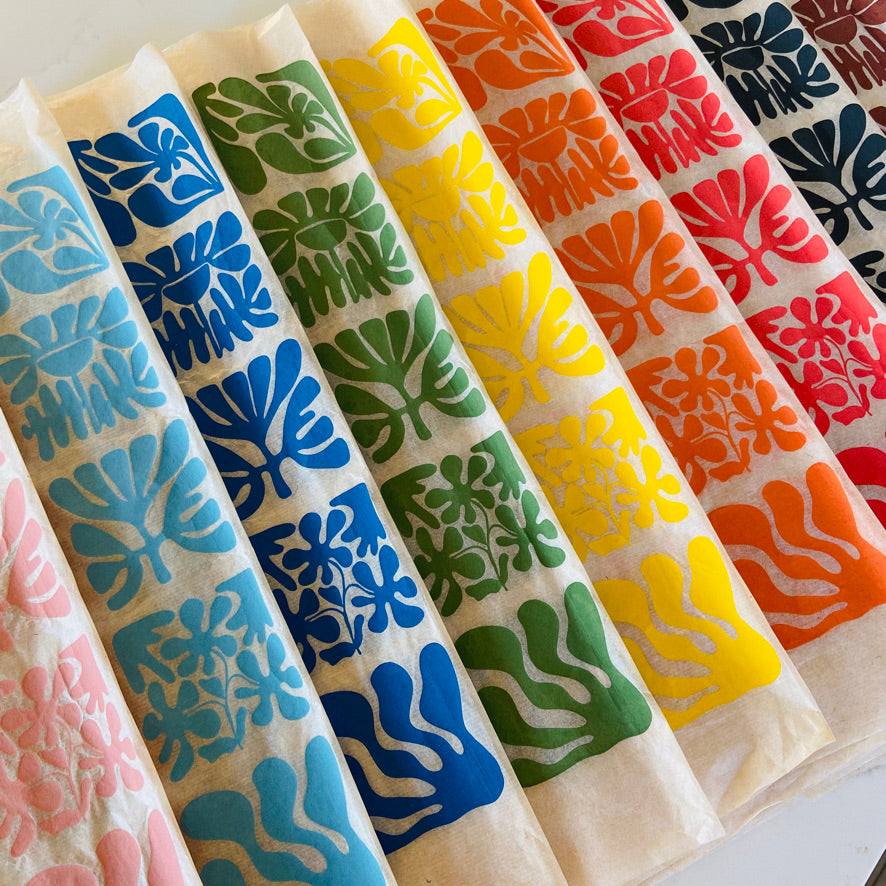 Wood Block Flowers - Underglaze Transfer Sheet