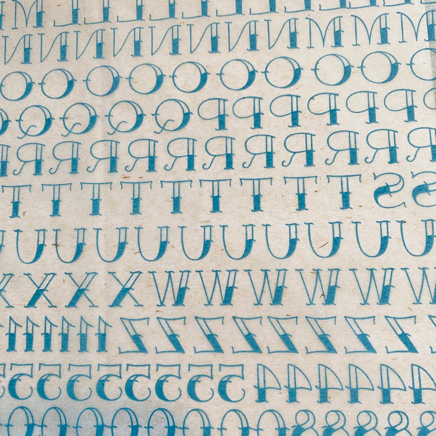 Tattoo Font - Underglaze Transfer Sheet
