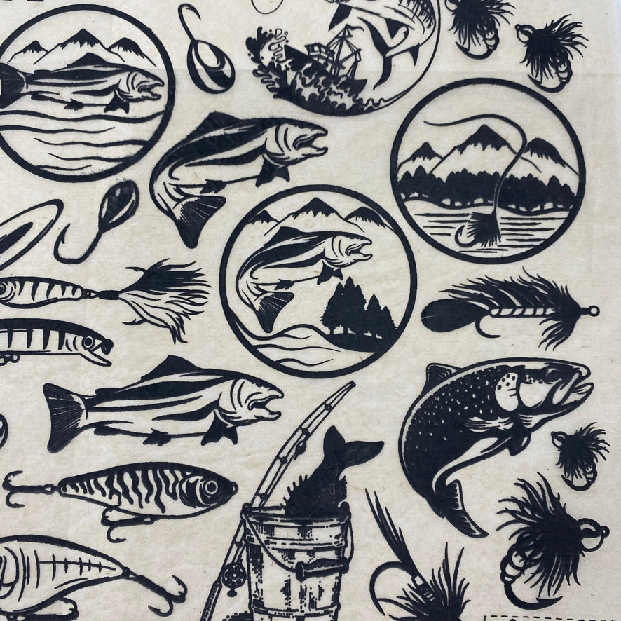 Fly Fishing - Underglaze Transfer Sheet