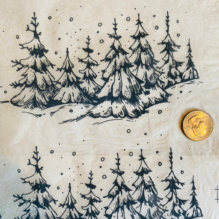 Snowy Trees - Underglaze Transfer Sheet