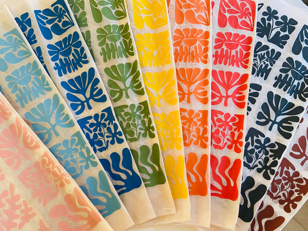 Wood Block Flowers - Underglaze Transfer Sheet