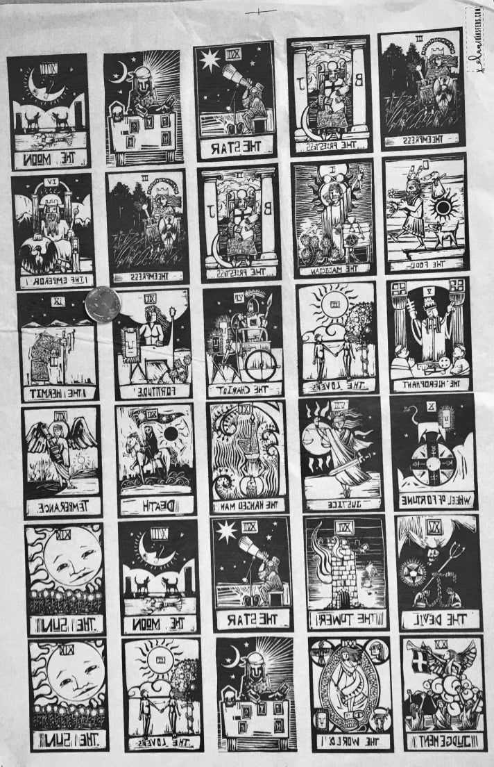 Tarot Cards - Underglaze Transfer Sheet