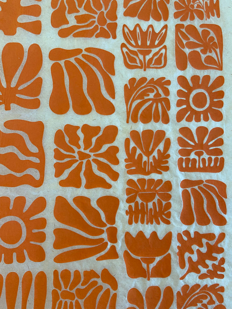 Wood Block Flowers - Underglaze Transfer Sheet