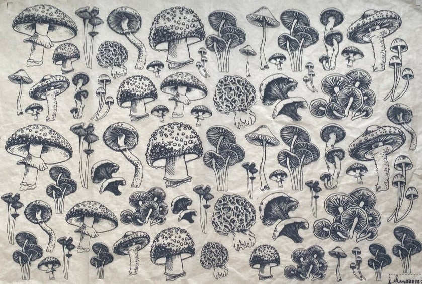 Mushrooms Natural - Underglaze Transfer Sheet
