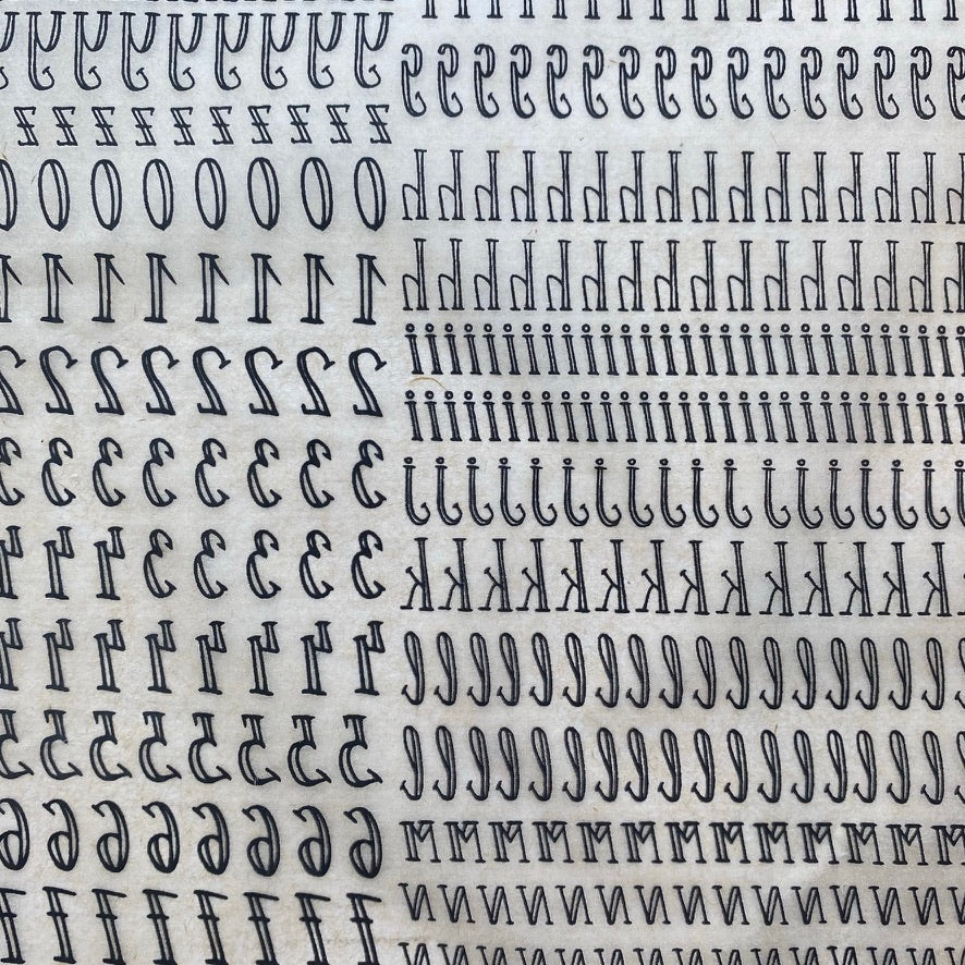 Hipster Font - Underglaze Transfer Sheet