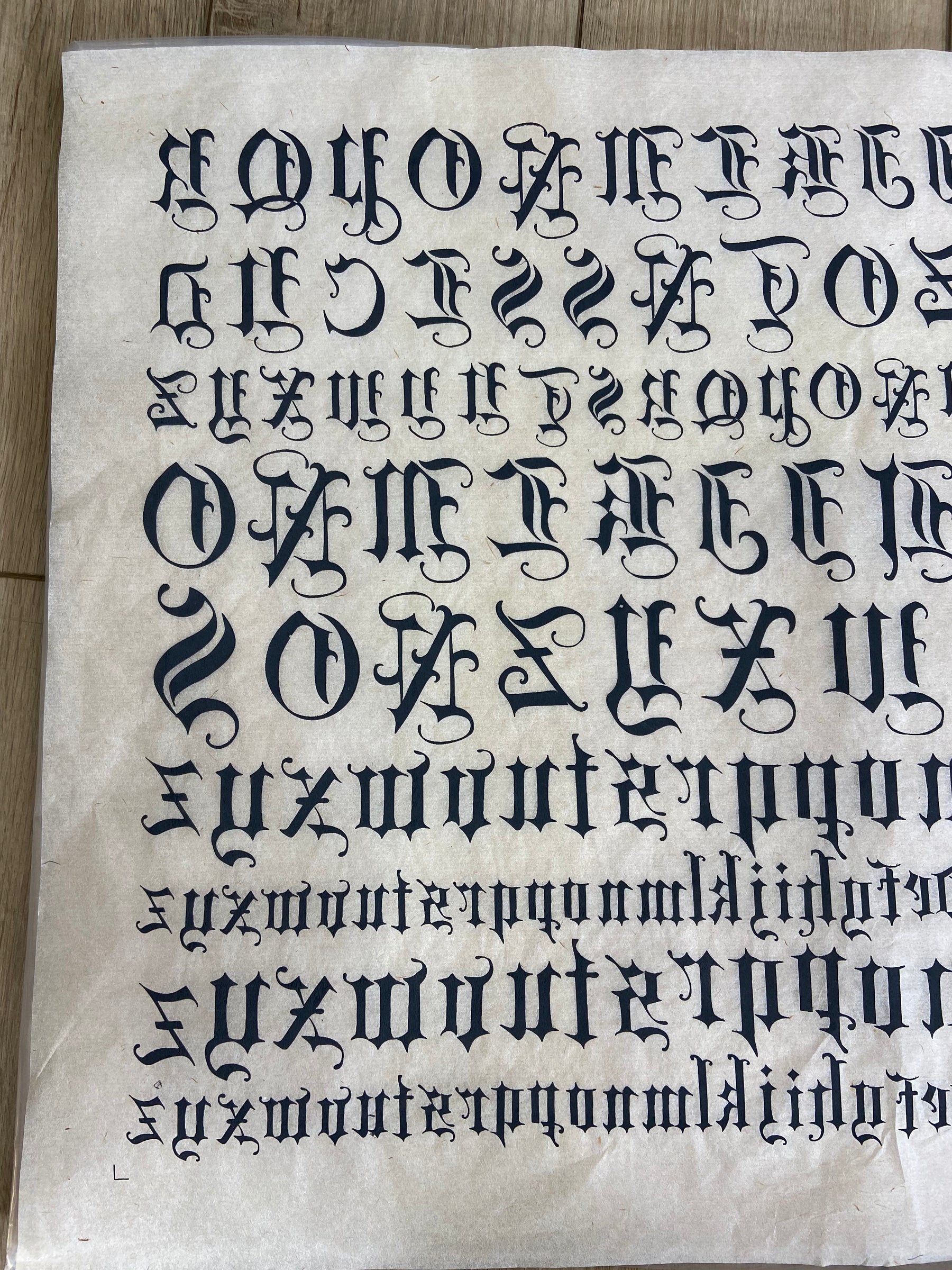 Old English - Underglaze Transfer Sheet