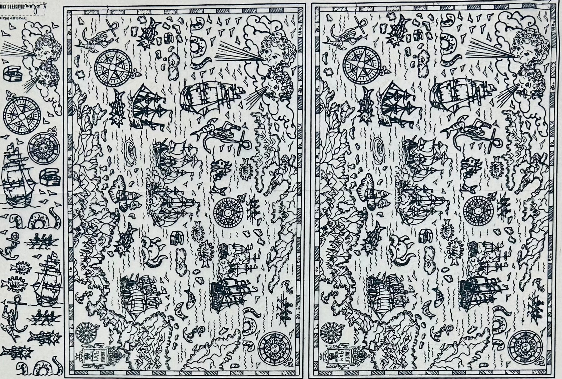 Treasure Map - Underglaze Transfer Sheet