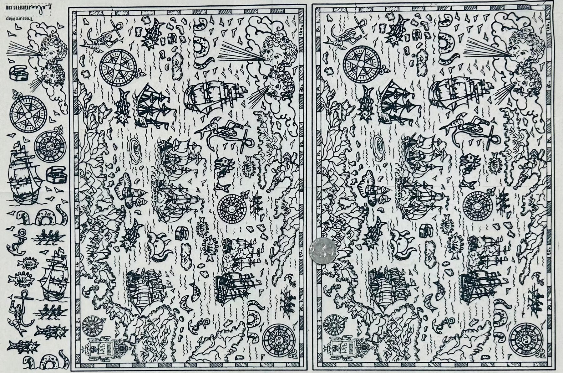 Treasure Map - Underglaze Transfer Sheet