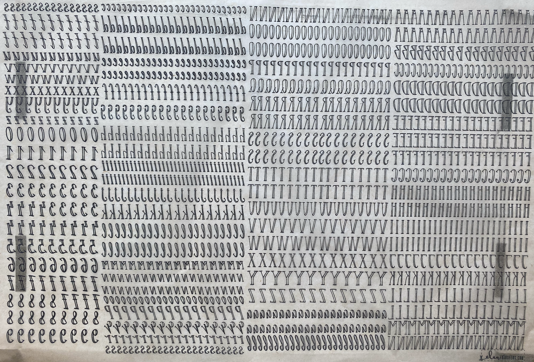 Hipster Font - Underglaze Transfer Sheet