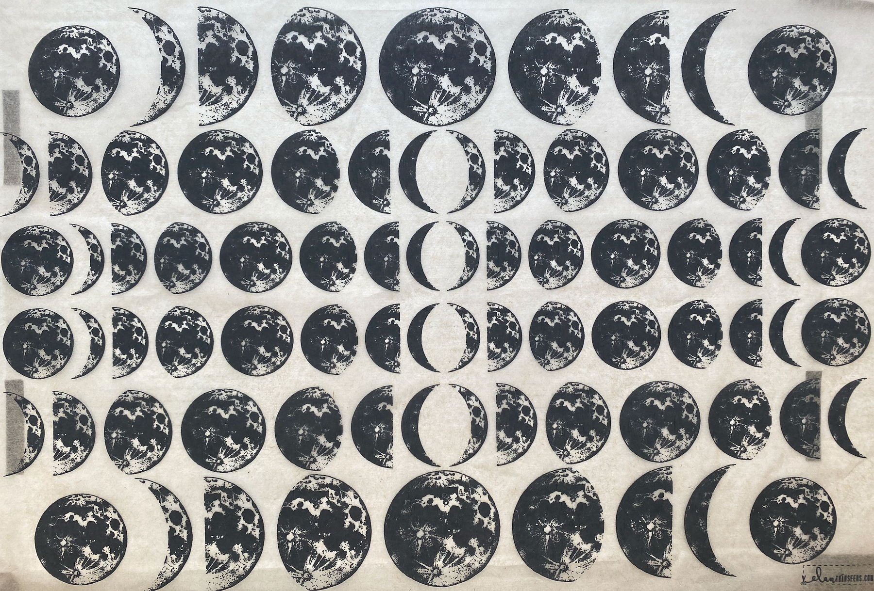 Moon Phases - Underglaze Transfer Sheet