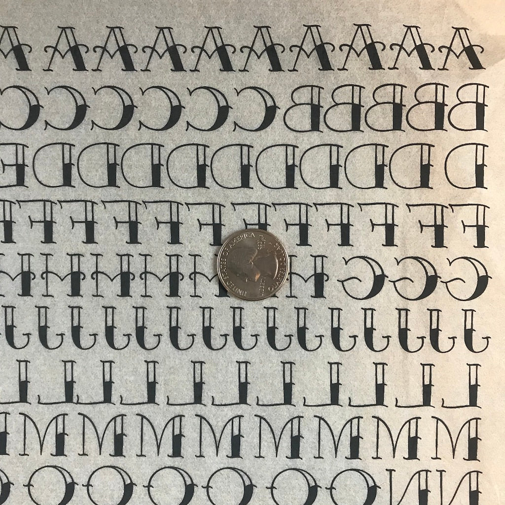 Tattoo Font - Underglaze Transfer Sheet