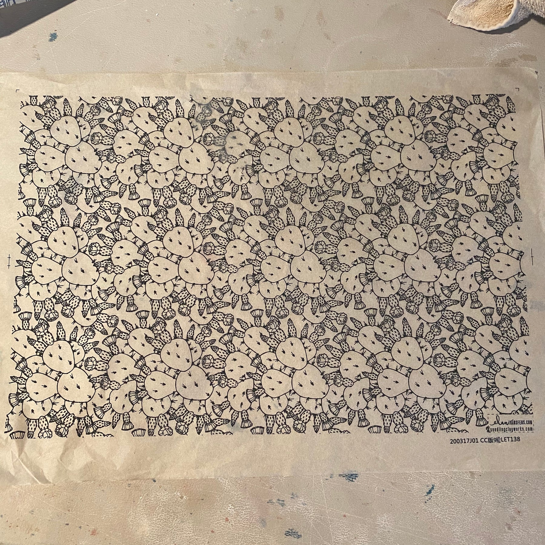 Prickly Pear by Seedling Clayworks - Underglaze Transfer Sheet