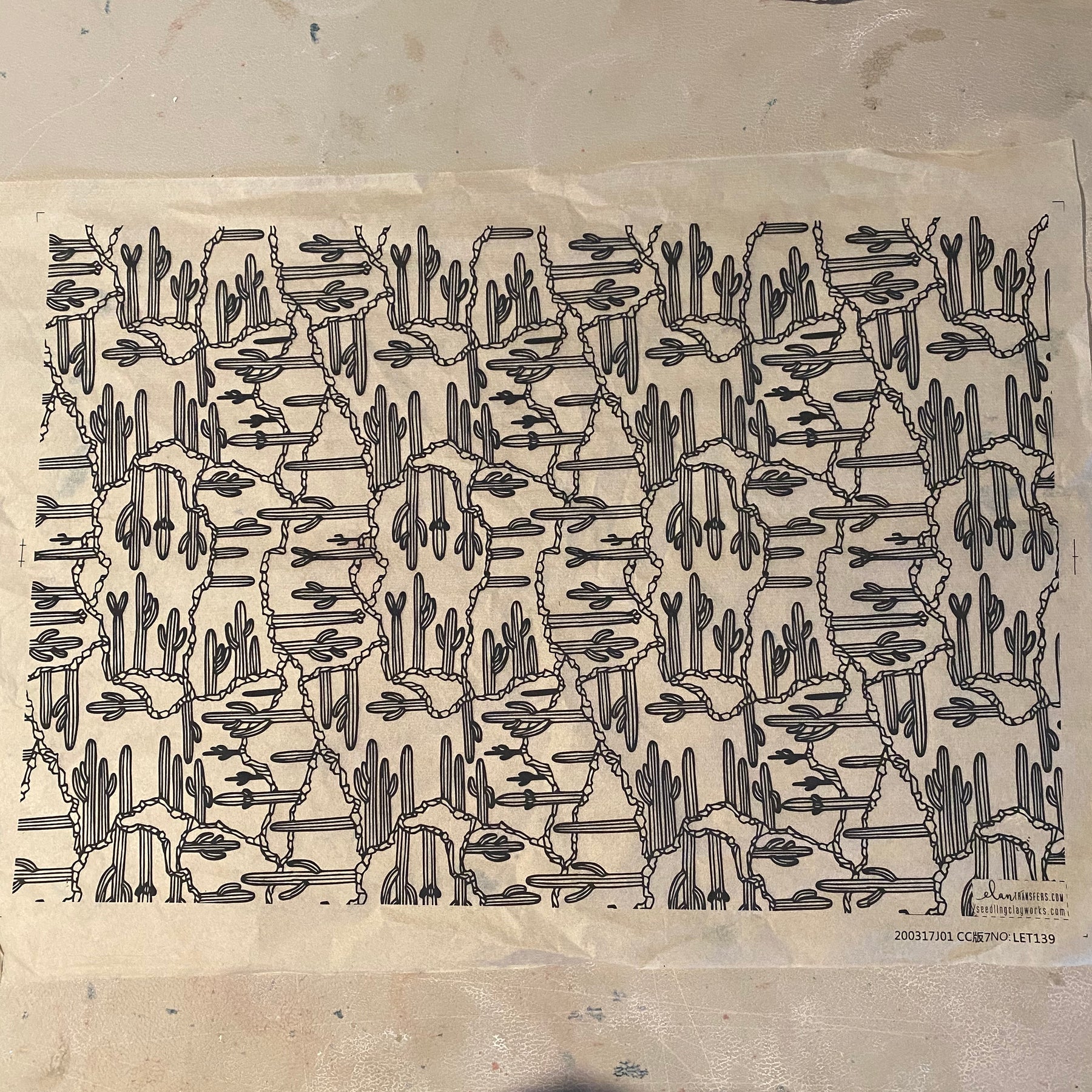 Saguaro by Seedling Clayworks - Underglaze Transfer Sheet