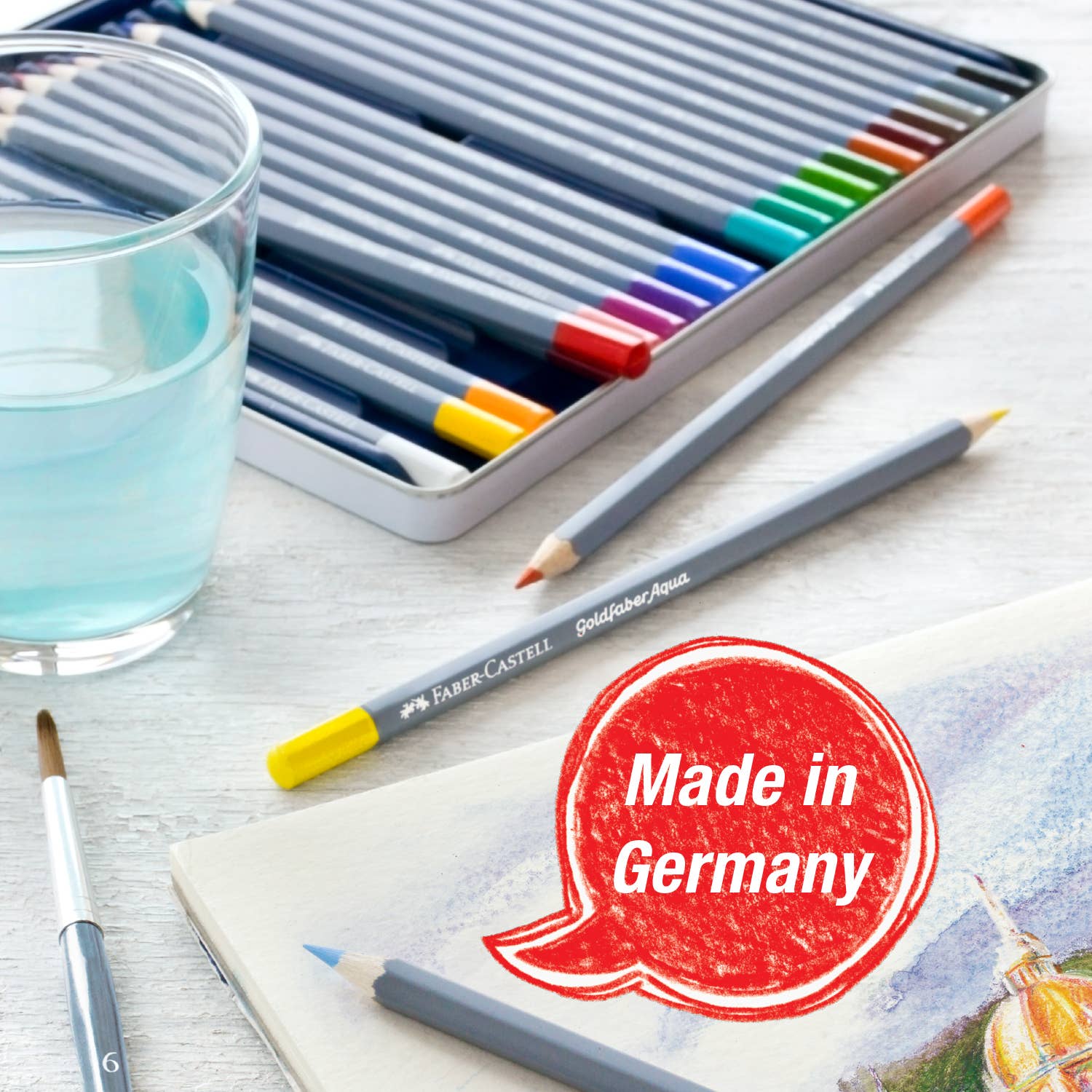 Goldfaber Aqua Watercolor Pencils, Box of 12 Pastel Colors