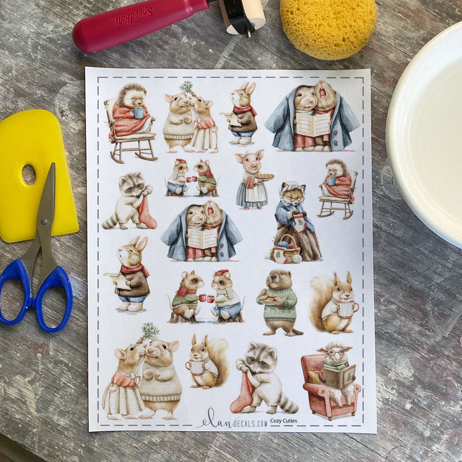 Cozy Christmas - Overglaze Decal Sheet