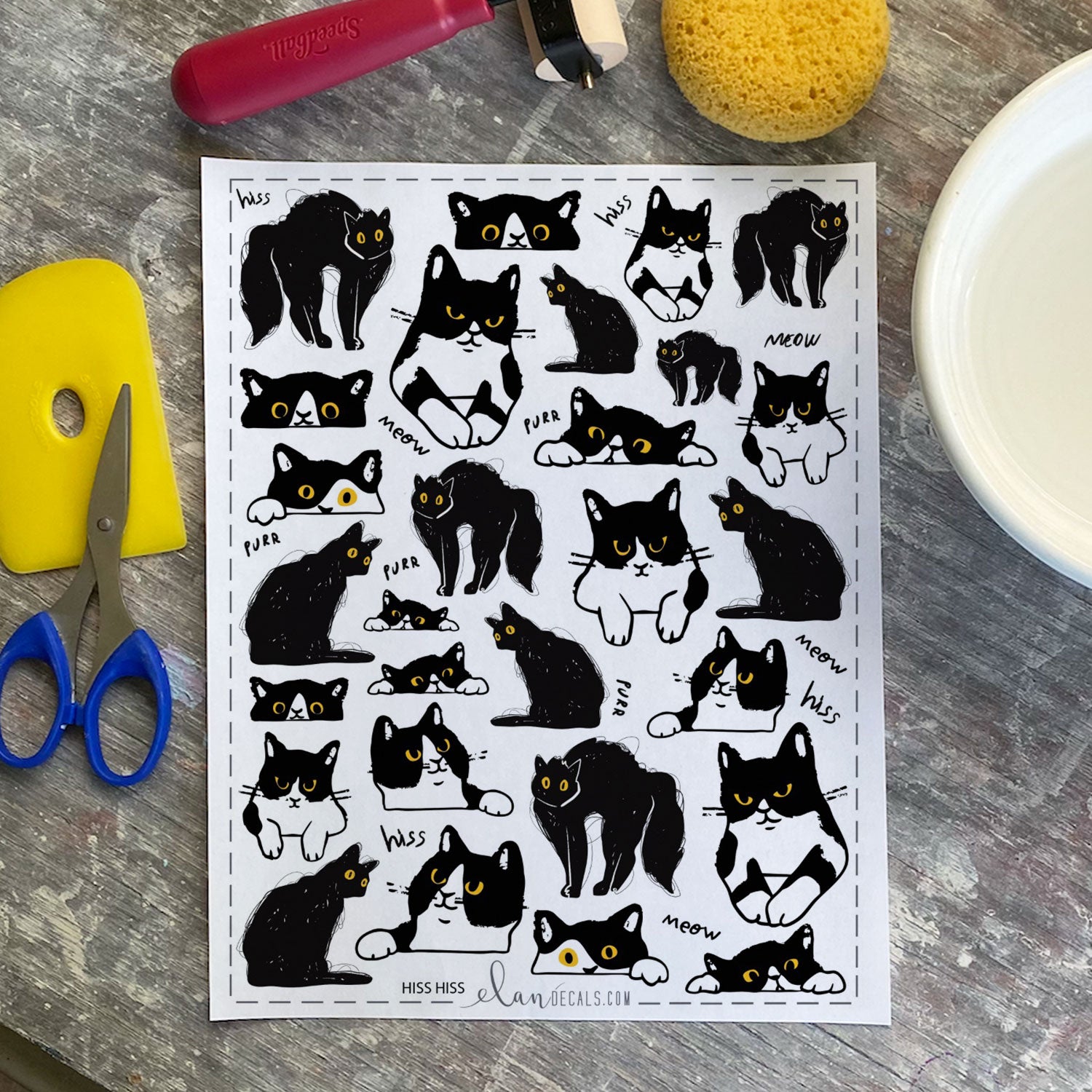 Hiss Hiss - Overglaze Decal Sheet