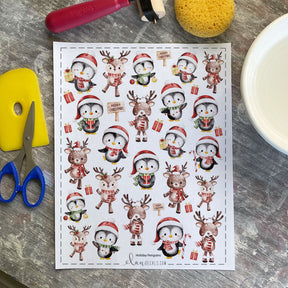 Holiday Penguins - Overglaze Decal Sheet