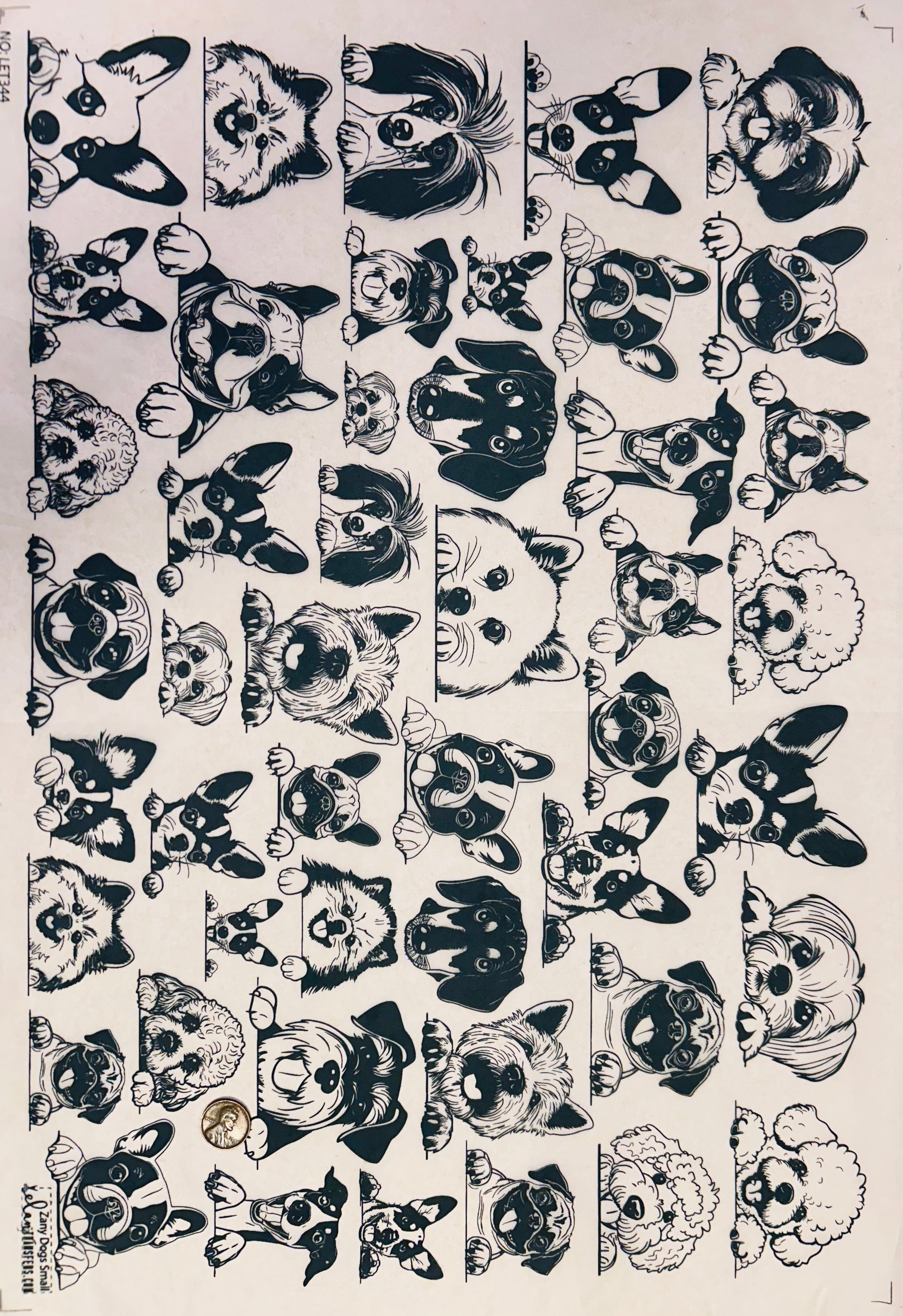 Zany Dogs - Small - Underglaze Transfer Sheet