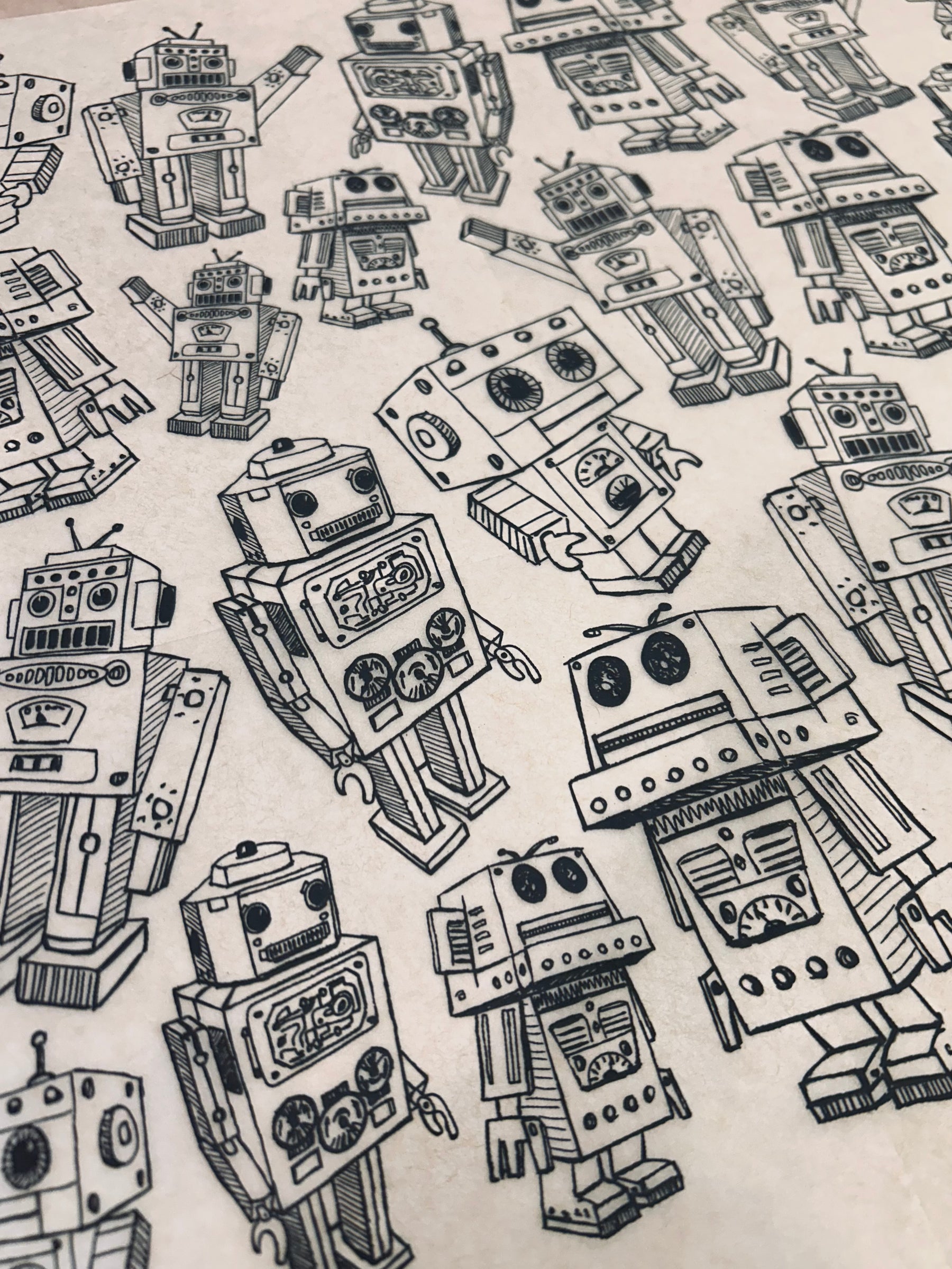 Robots - Underglaze Transfer Sheet