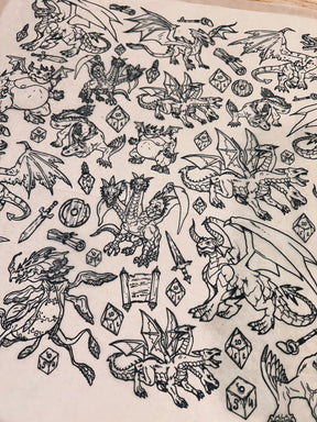 Game Night - Underglaze Transfer Sheet