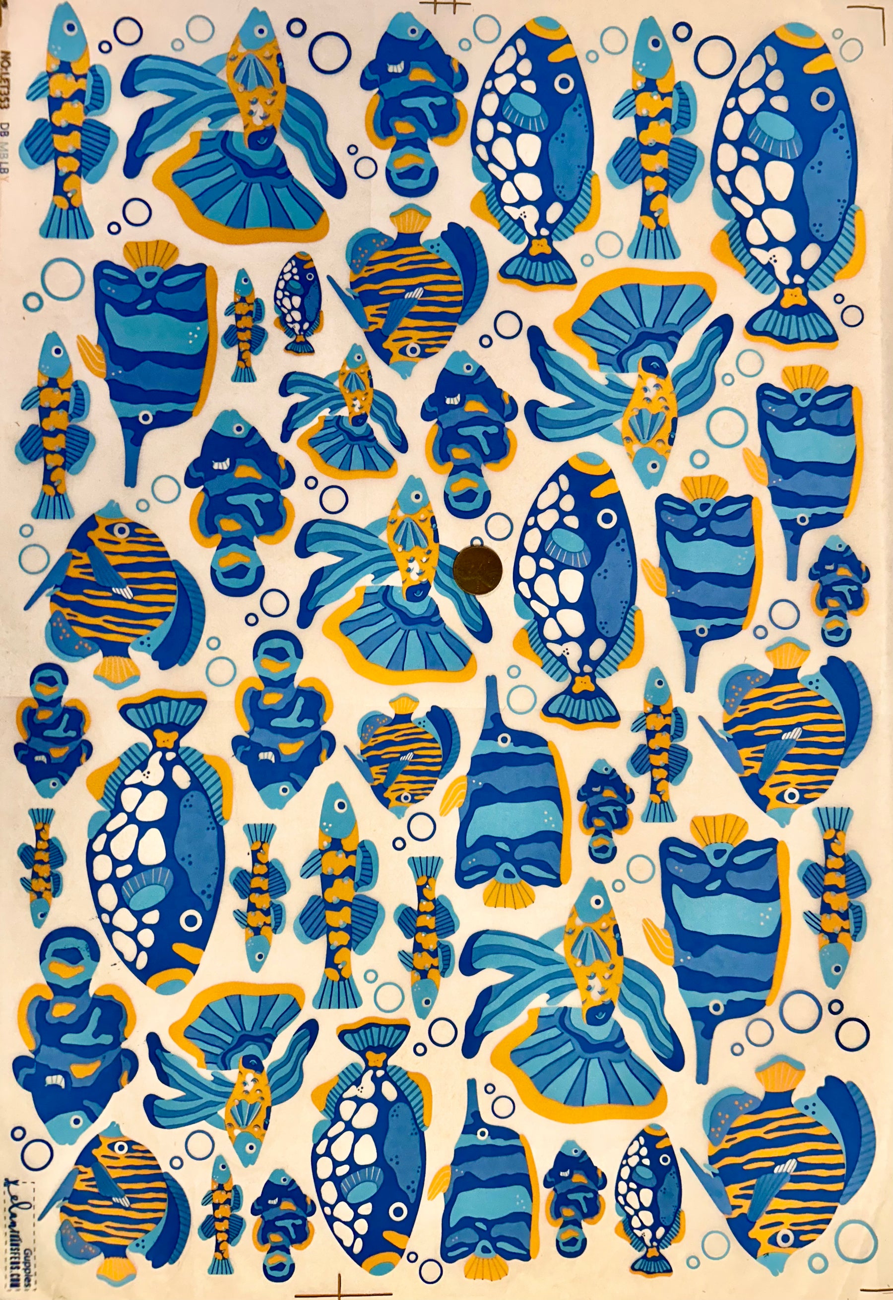 Guppies - Underglaze Transfer Sheet