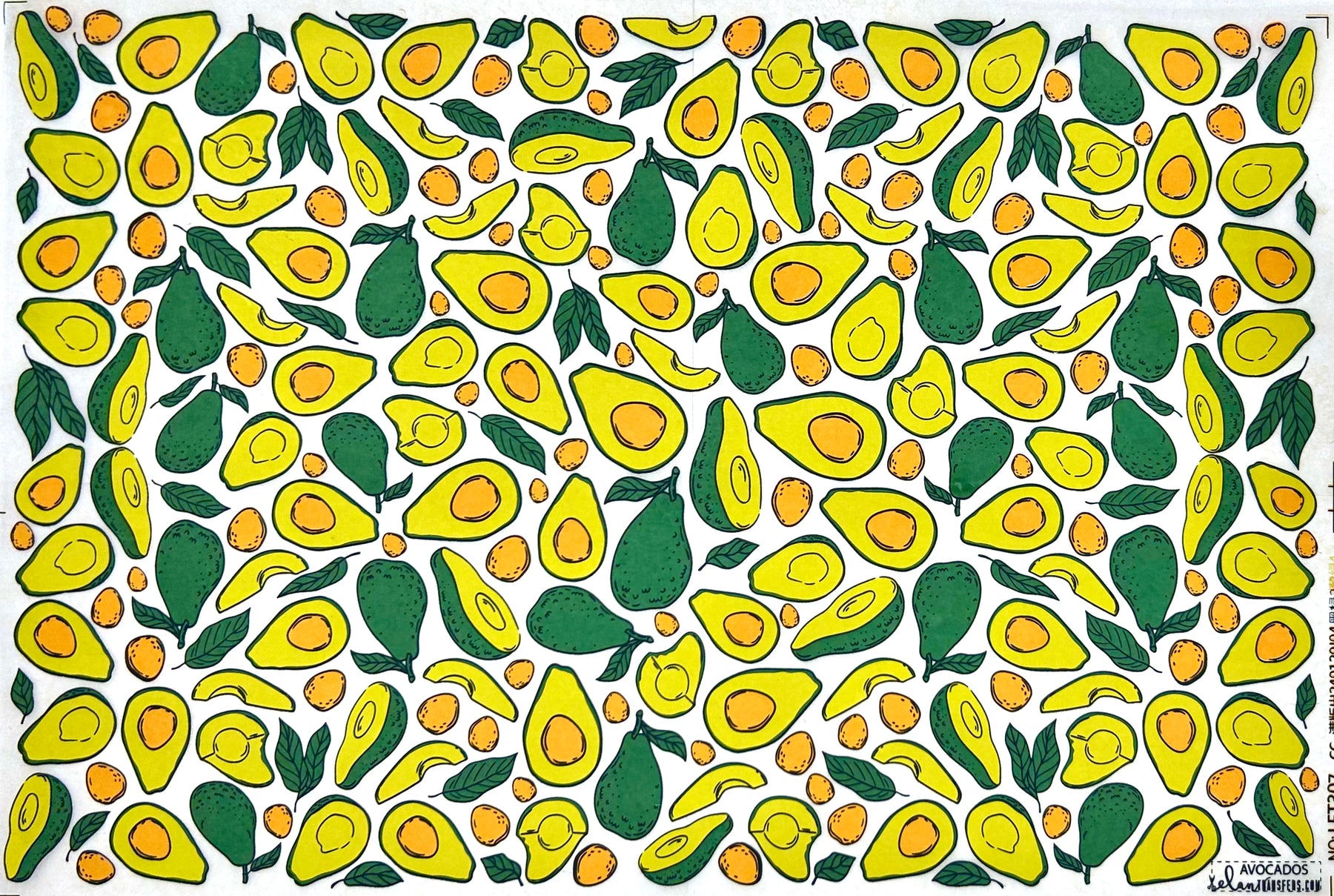 Avocados - Underglaze Transfer Sheet - Multi Colored