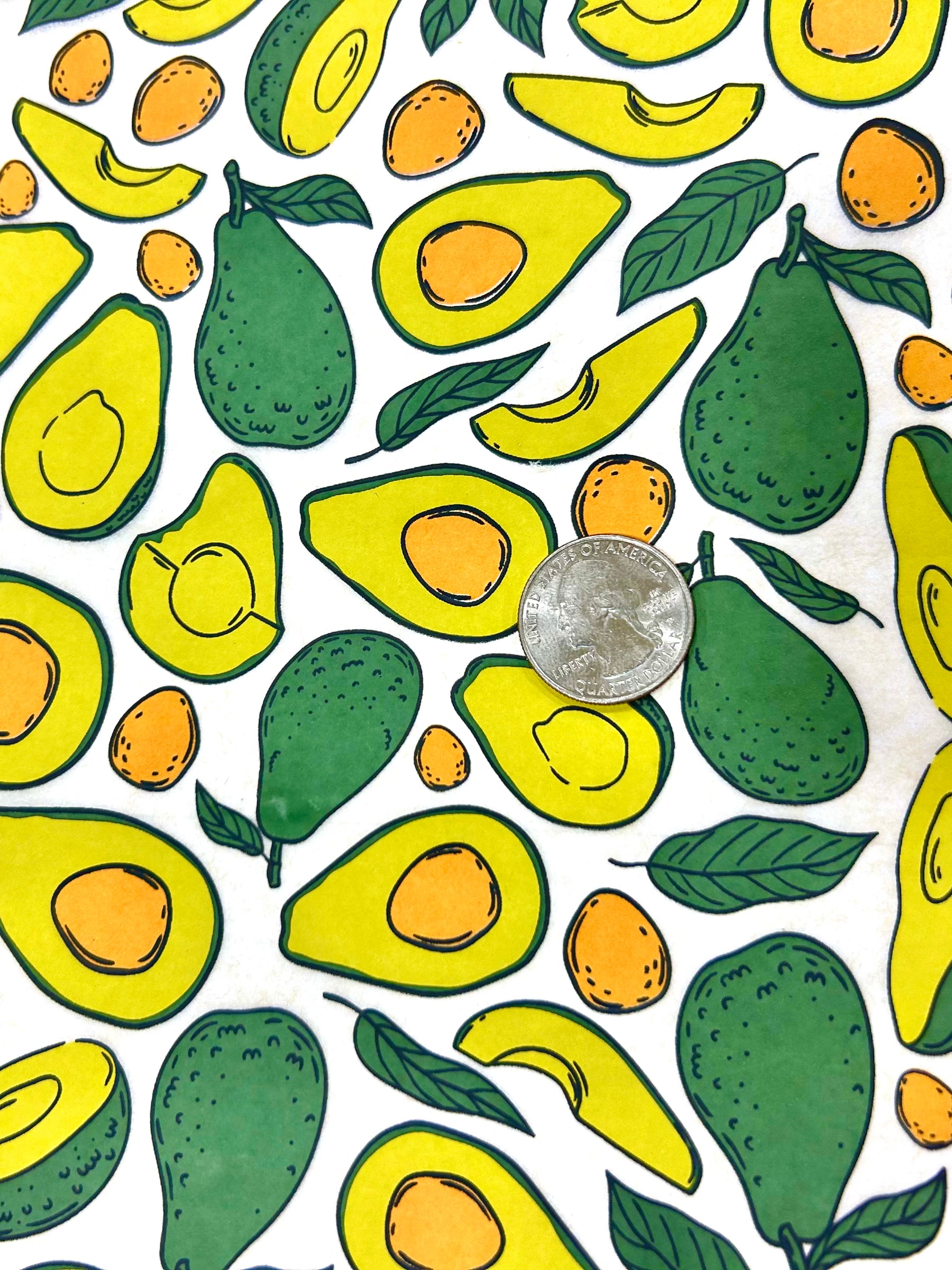 Avocados - Underglaze Transfer Sheet - Multi Colored