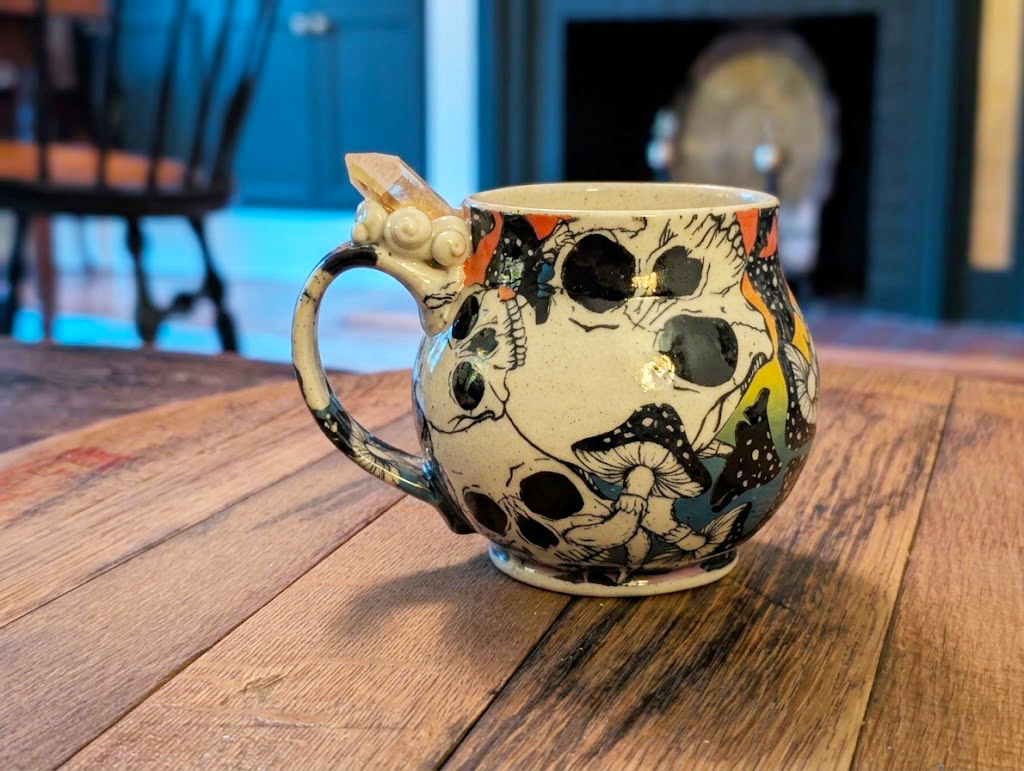 The Vault Collection: One-of-a-Kind Crystal Skull & Mushroom Mug #1