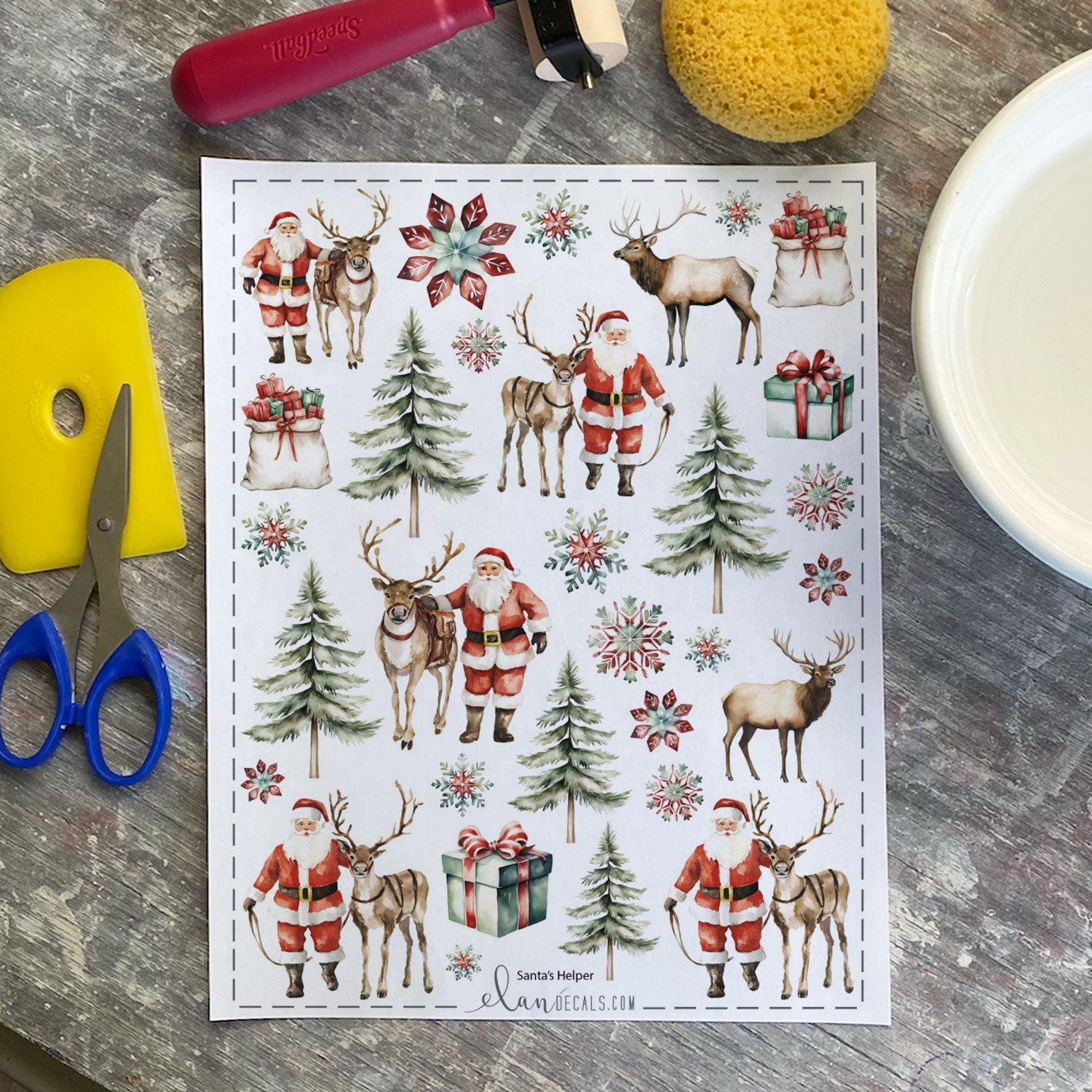 Santas Helper - Overglaze Decal Sheet