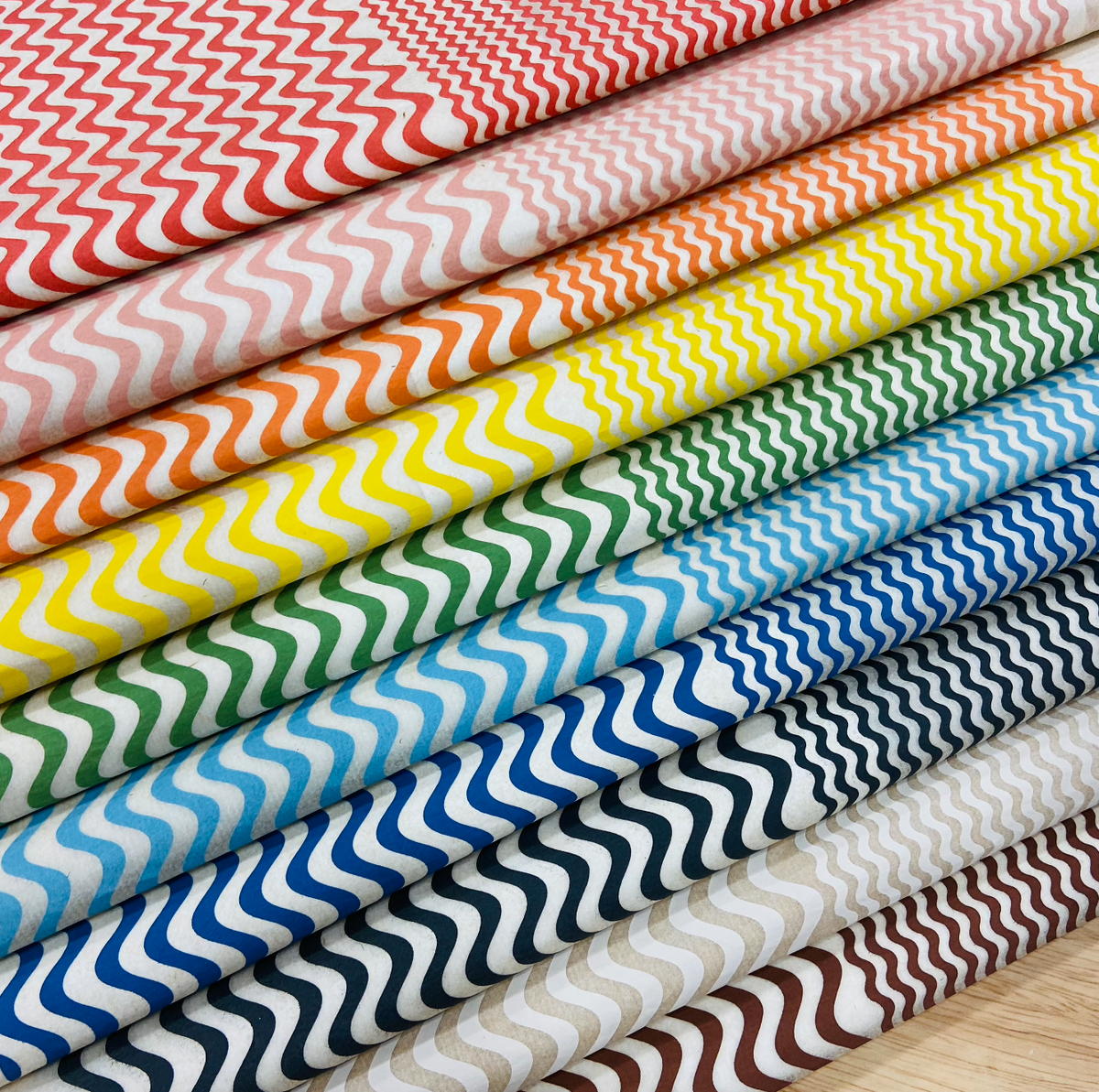 Wavy Lines - Underglaze Transfer Sheet - You Choose Color