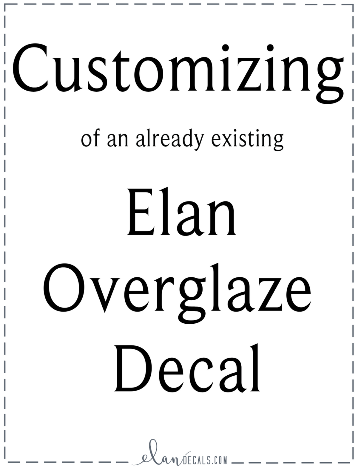 Custom Overglaze Decal Sheet - from an Elan Original Design