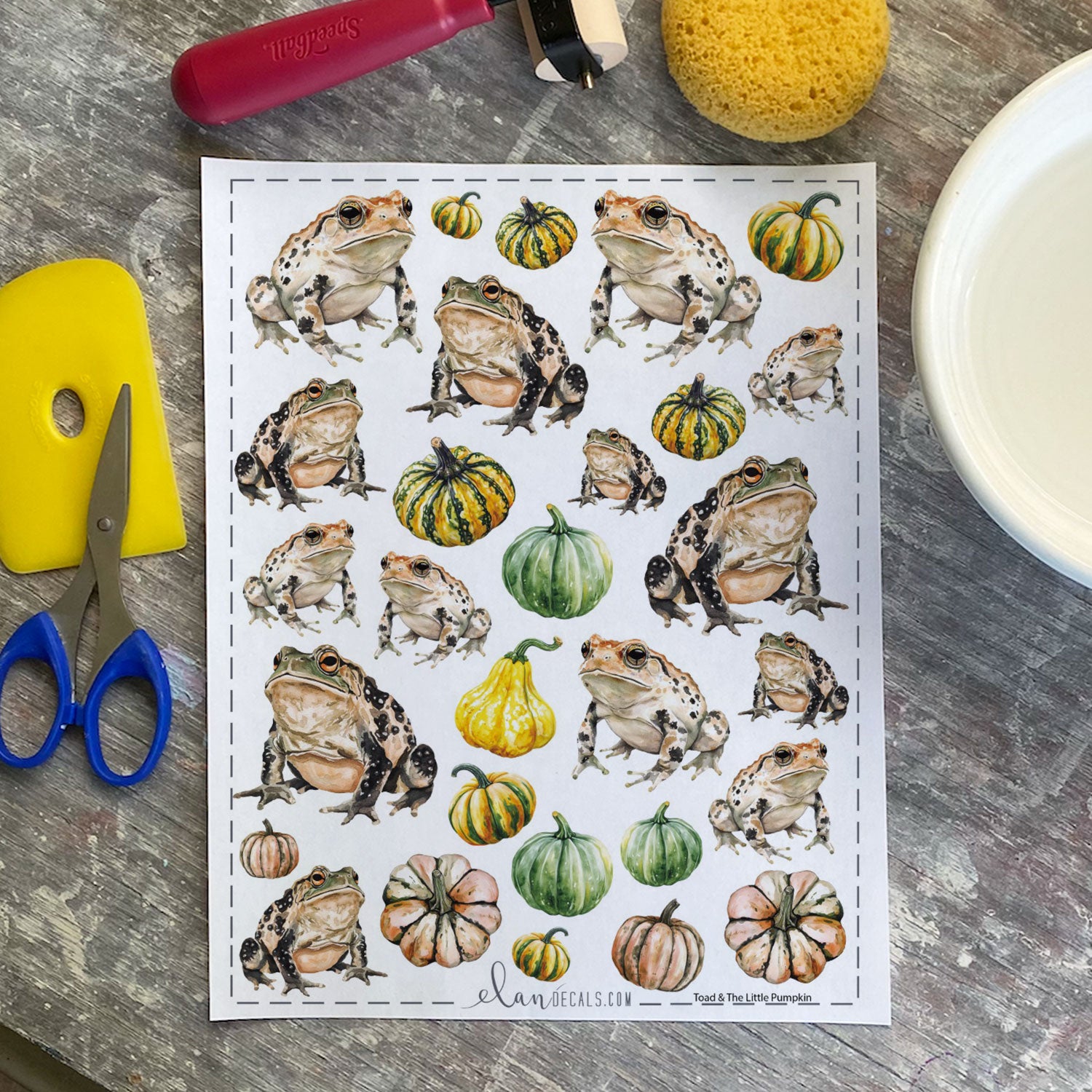 Toad and the Little Pumpkin - Overglaze Decal Sheet