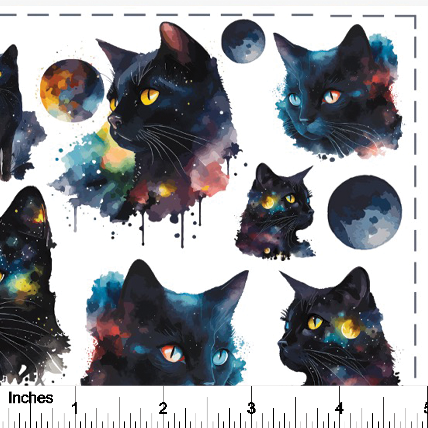 Celestial Cats - Overglaze Decal Sheet