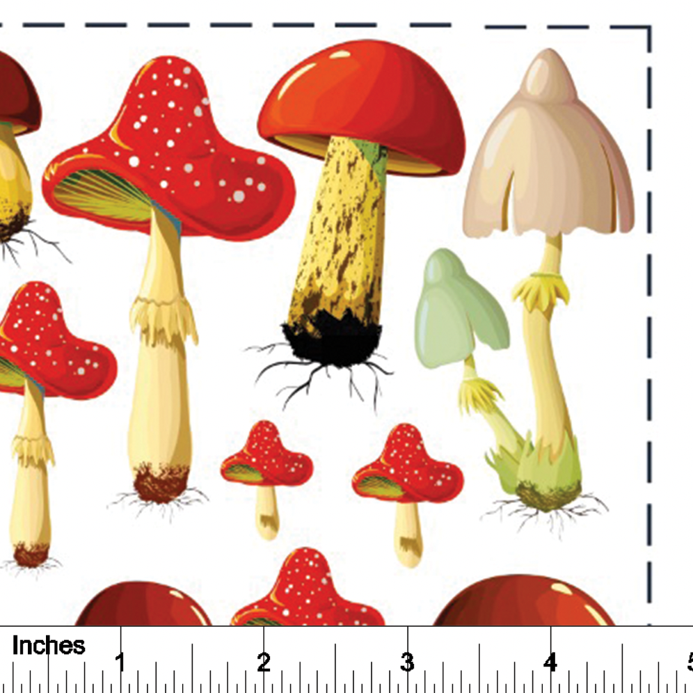 Mushrooms (Red Cap) - Overglaze Decal Sheet