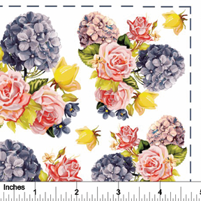 Hydrangea Bouquet - Overglaze Decal Sheet