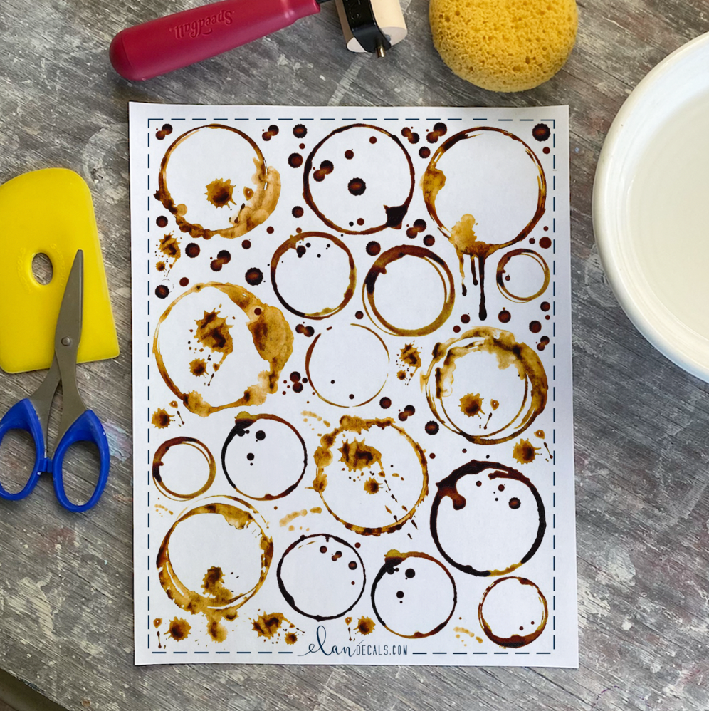 Coffee Stains - Overglaze Decal Sheet