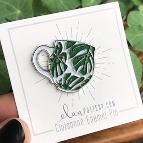 Monstera Leaf Mug Enamel Pin (you choose color)